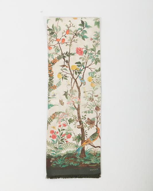 Gucci Cream Tree Of Life Print Scarf