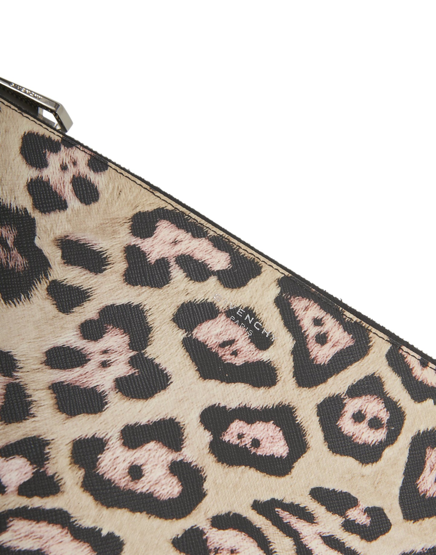 Givenchy Coated Canvas Pink Leopard-Print Pouch