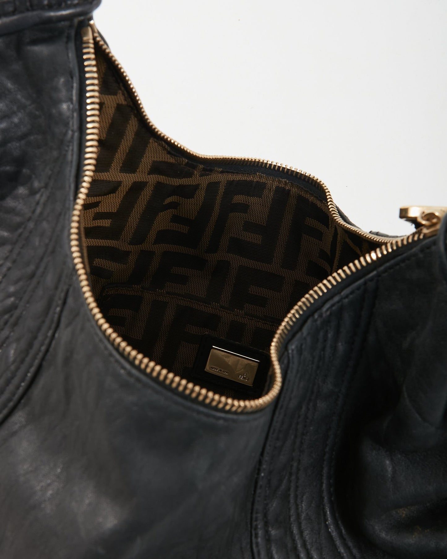 Fendi Black Leather Shoulder Spy Bag