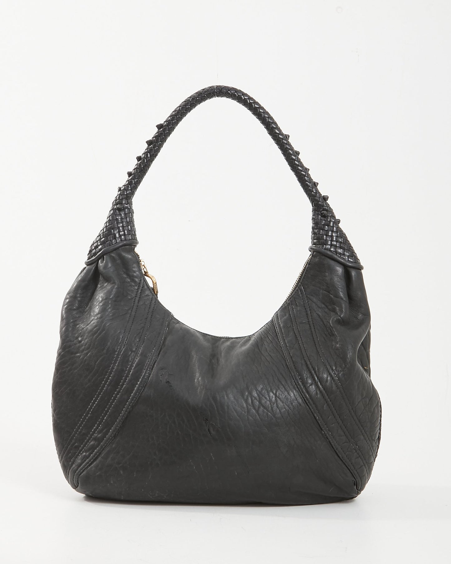 Fendi Black Leather Shoulder Spy Bag