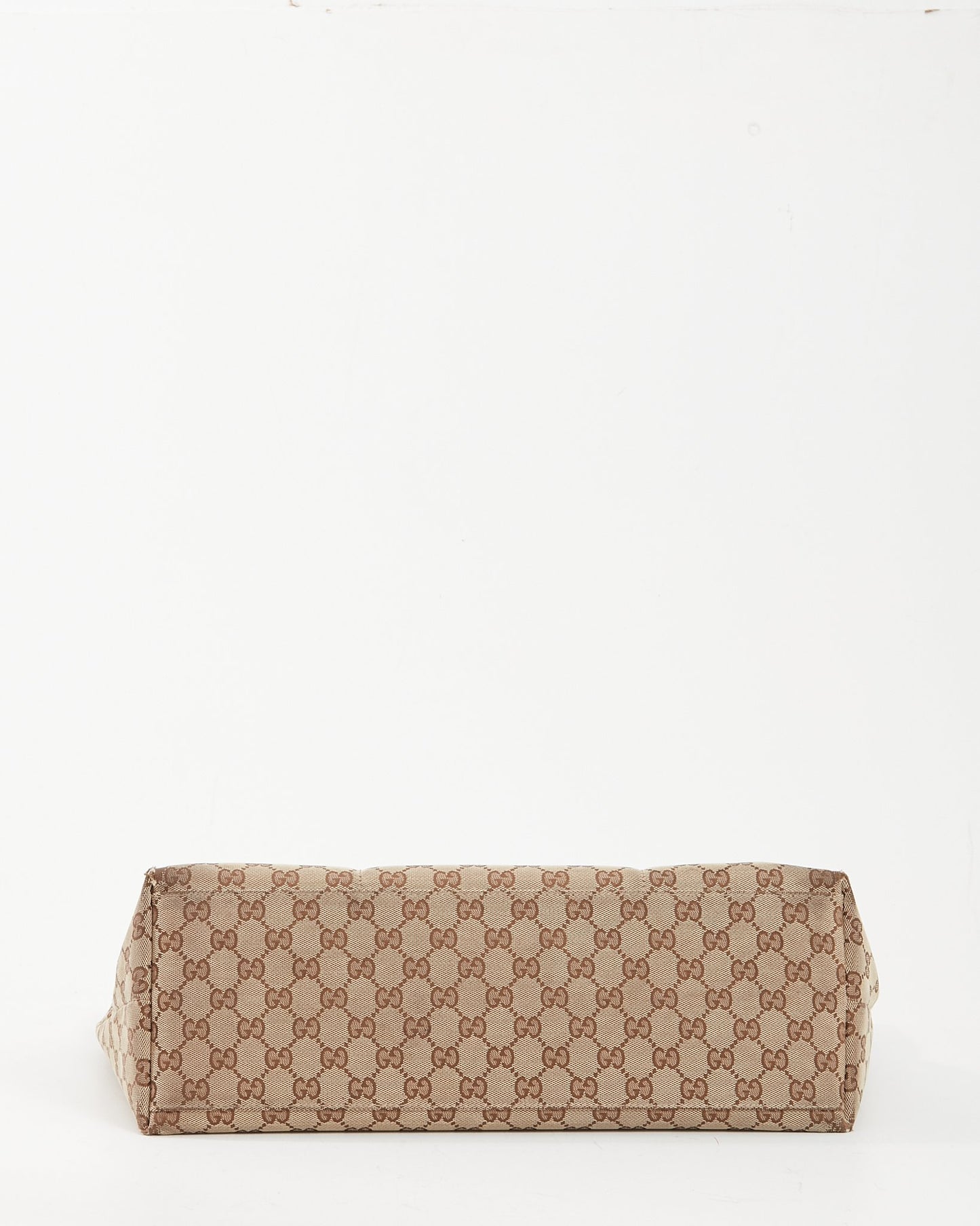 Gucci Brown Canvas Web Handle Diaper Zipper Tote Bag