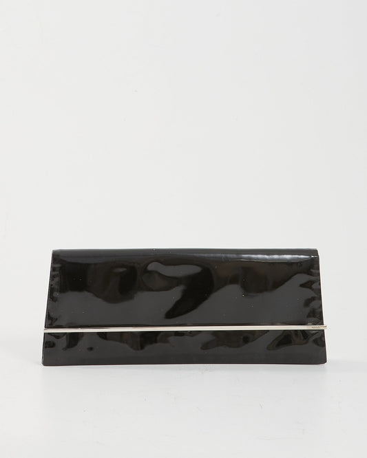 Gucci Black Patent Long Evening Clutch Bag