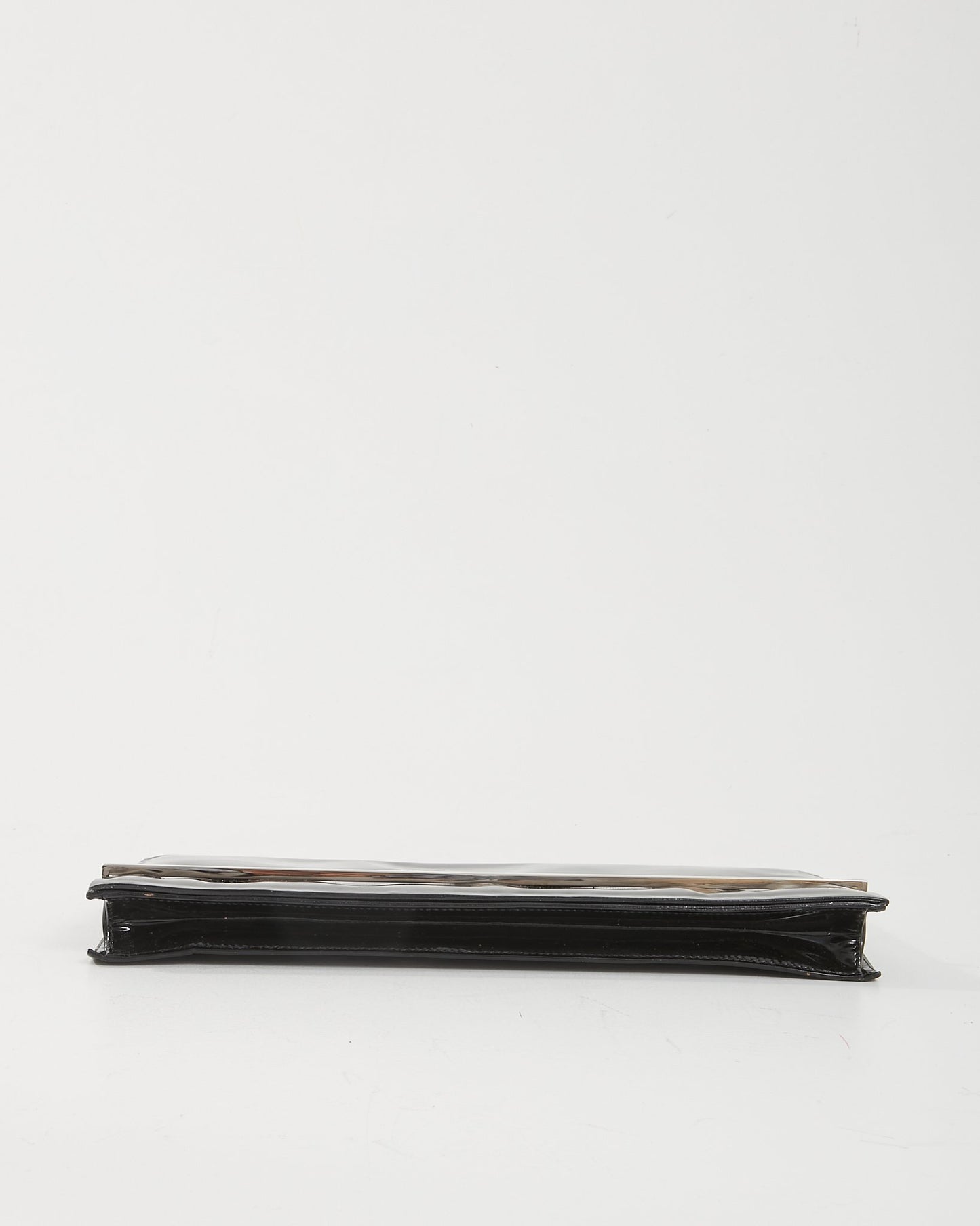 Gucci Black Patent Long Evening Clutch Bag