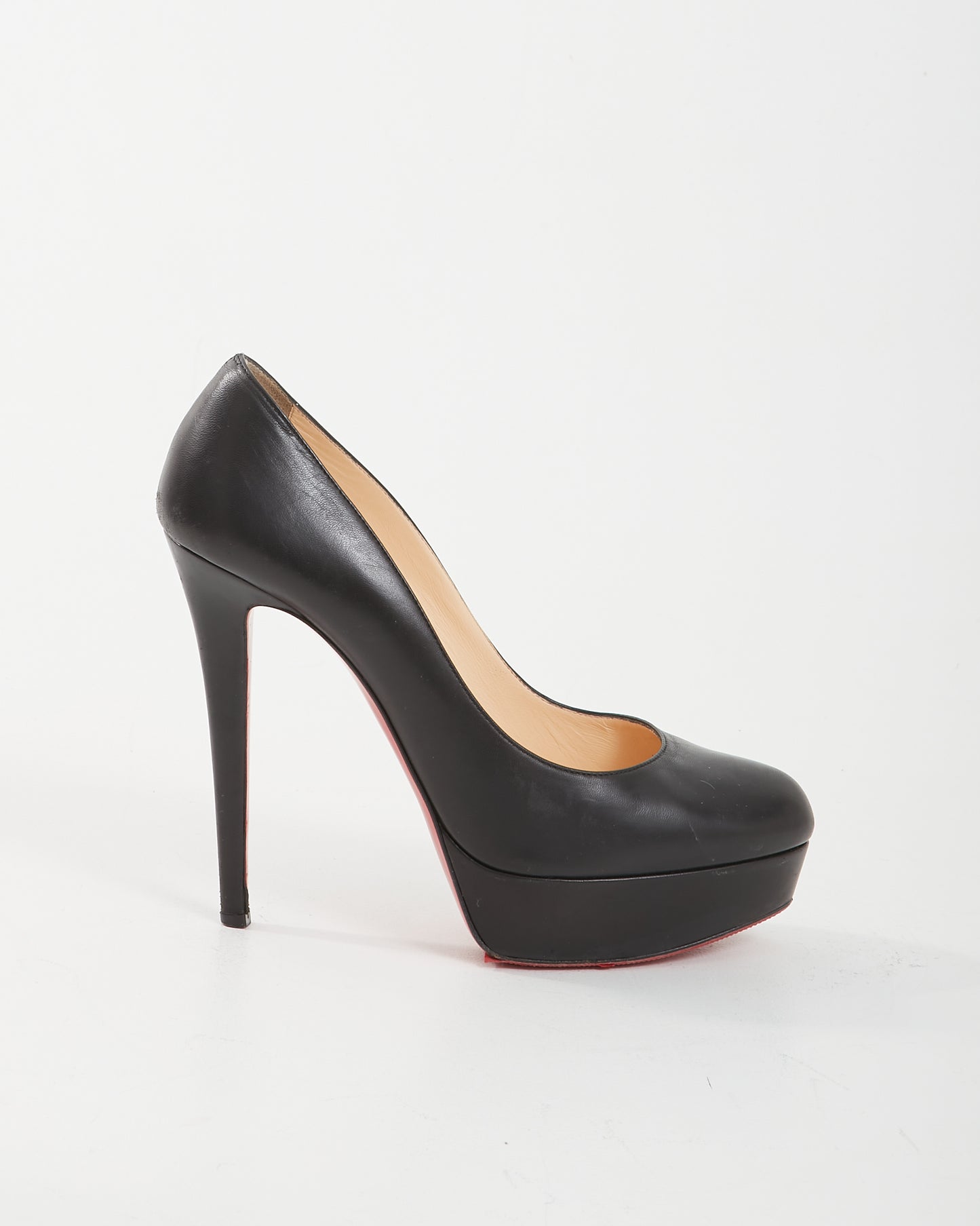 Louboutin Black Nappa Leather Bianca 140mm Platform Pump - 40