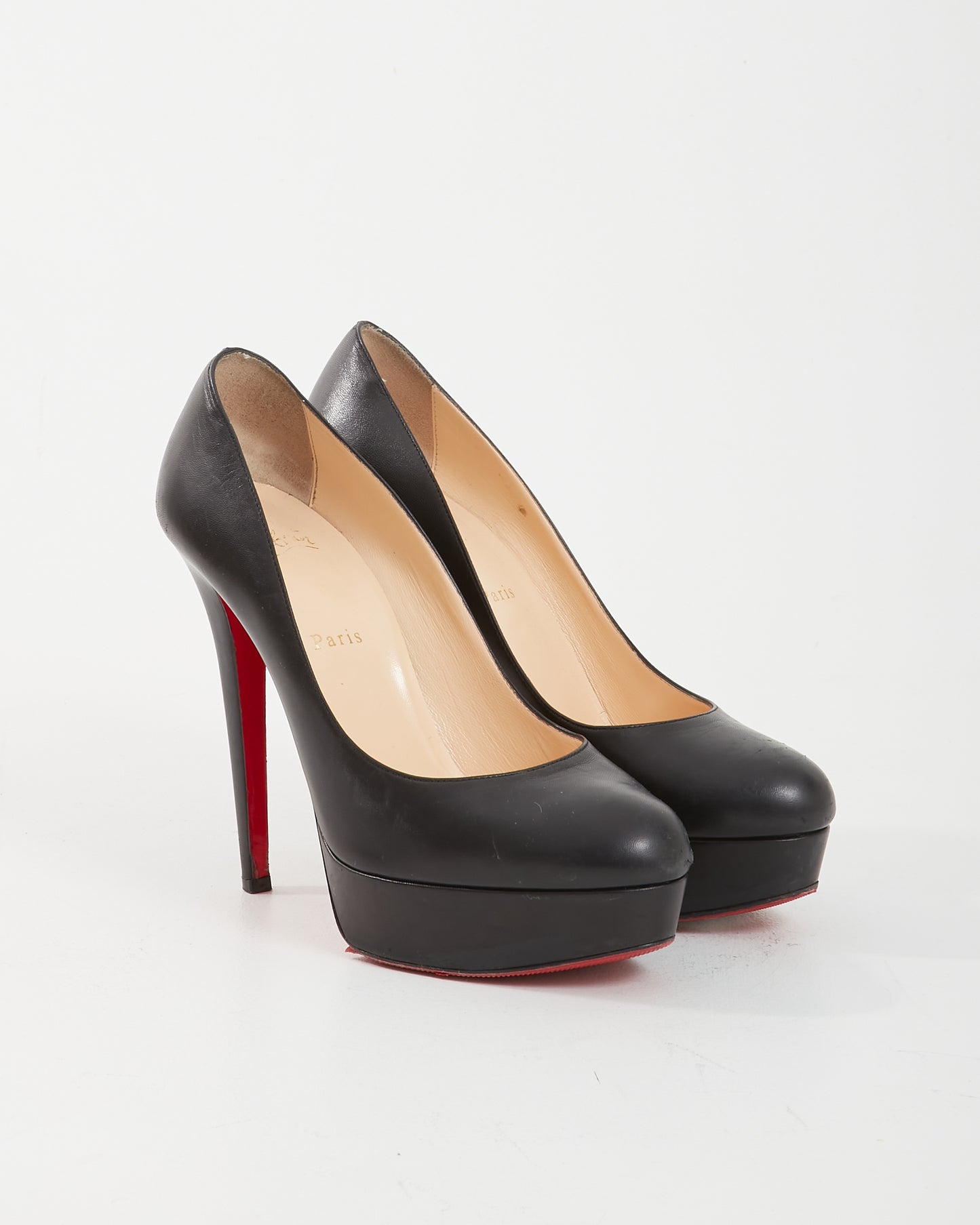 Louboutin Black Nappa Leather Bianca 140mm Platform Pump - 40