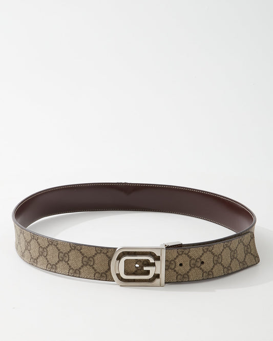 Ceinture réversible en toile enduite Gucci Brown Vintage GG - 95