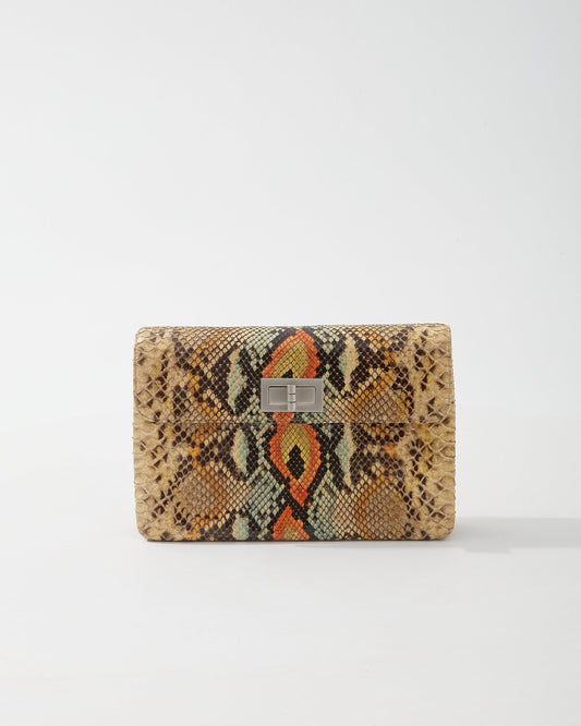 Pochette Chanel réédition python multicolore