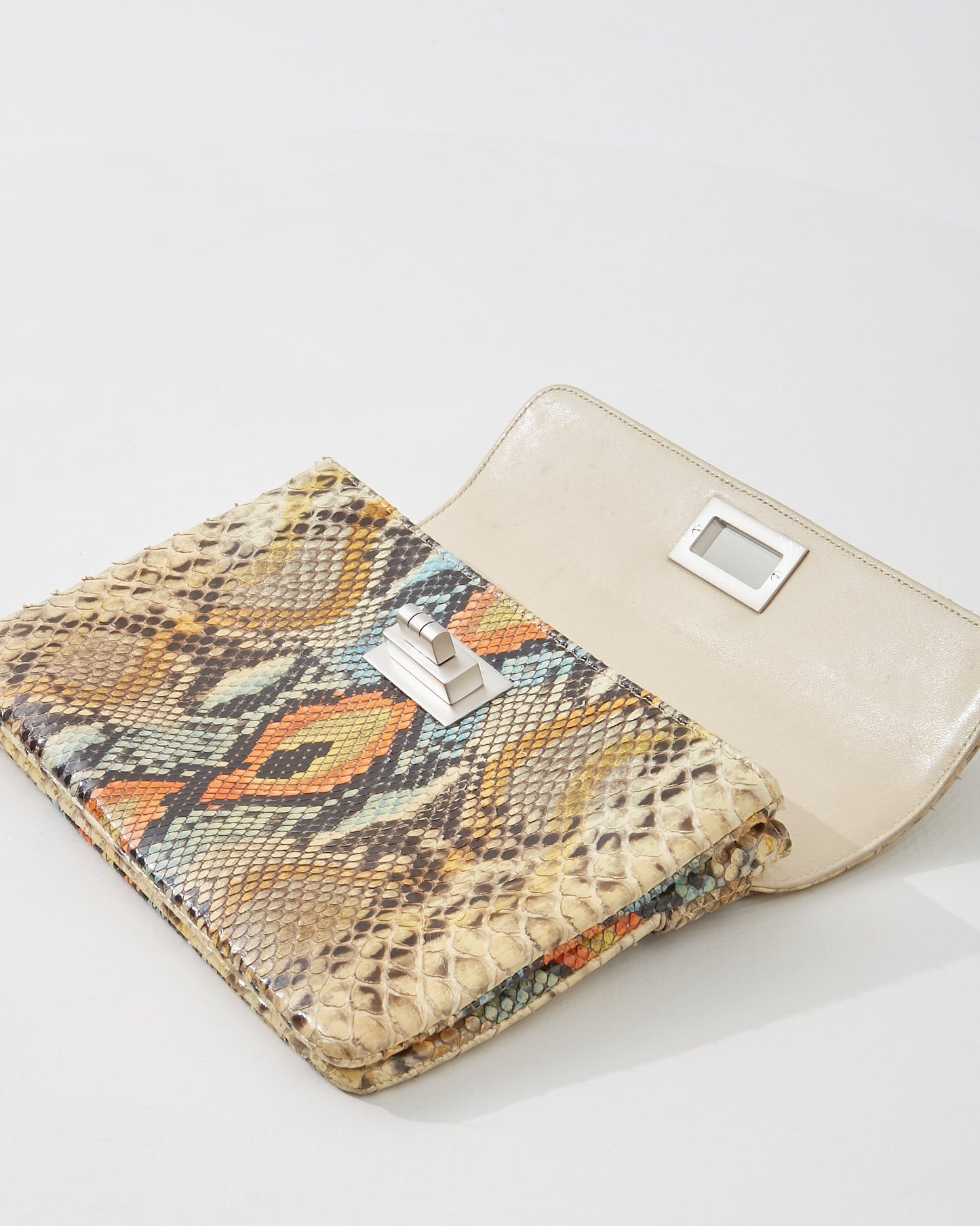 Chanel Multi Color Python Reissue Clutch