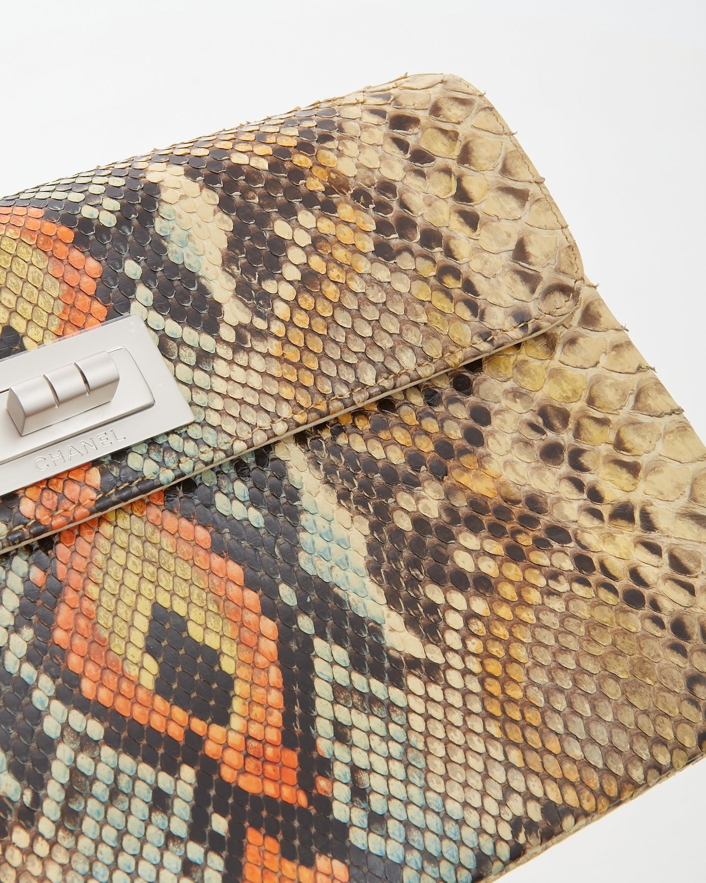 Chanel Multi Color Python Reissue Clutch