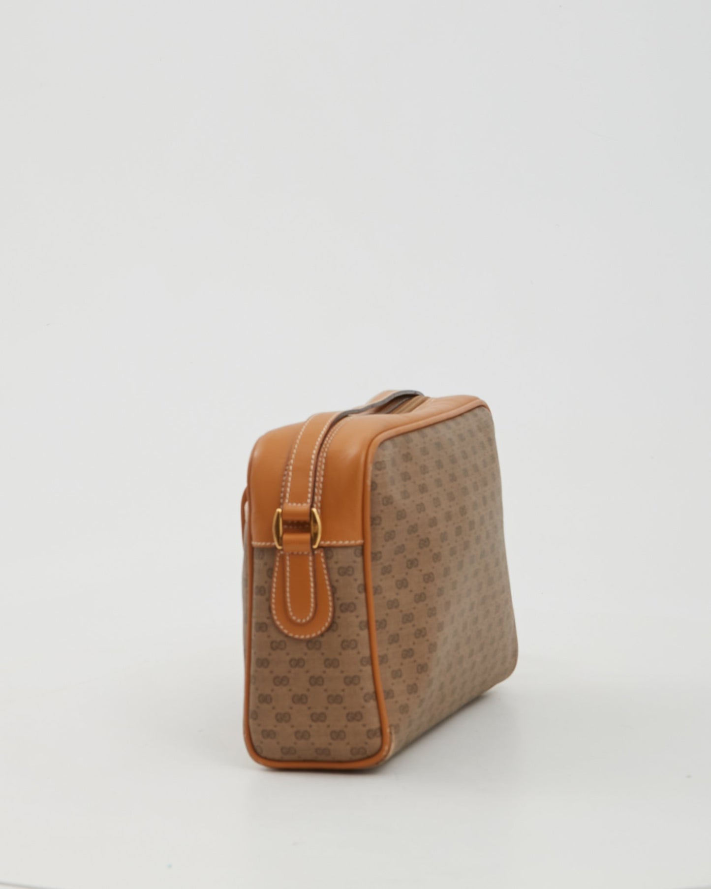 Gucci Tan Vintage Micro GG Coated Canvas Crossbody Bag