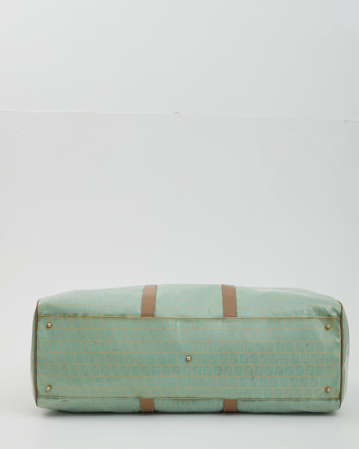 Sac de voyage en toile enduite turquoise Fendi