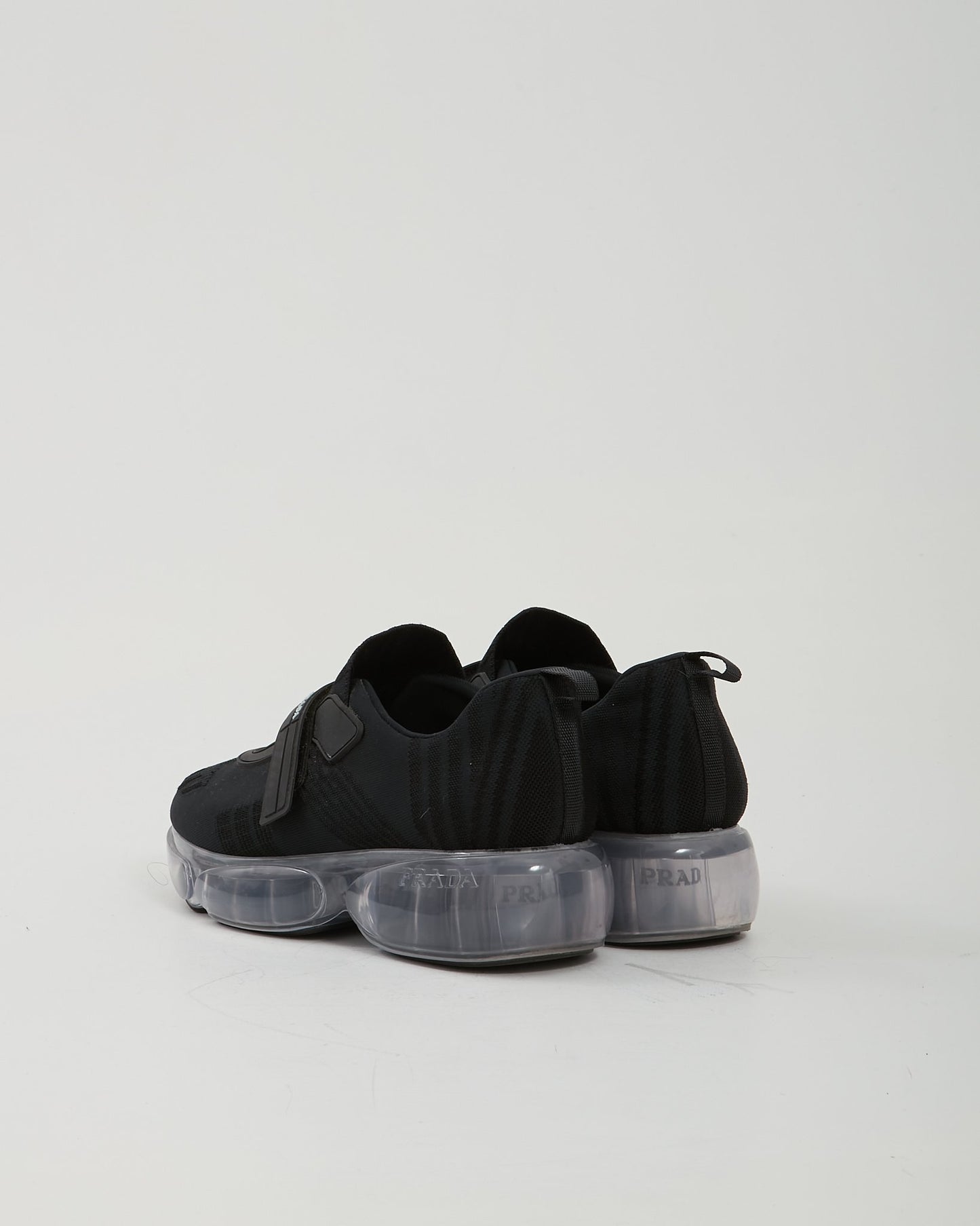 Prada Black Clear Cloudbust Knit Sneaker - 35.5