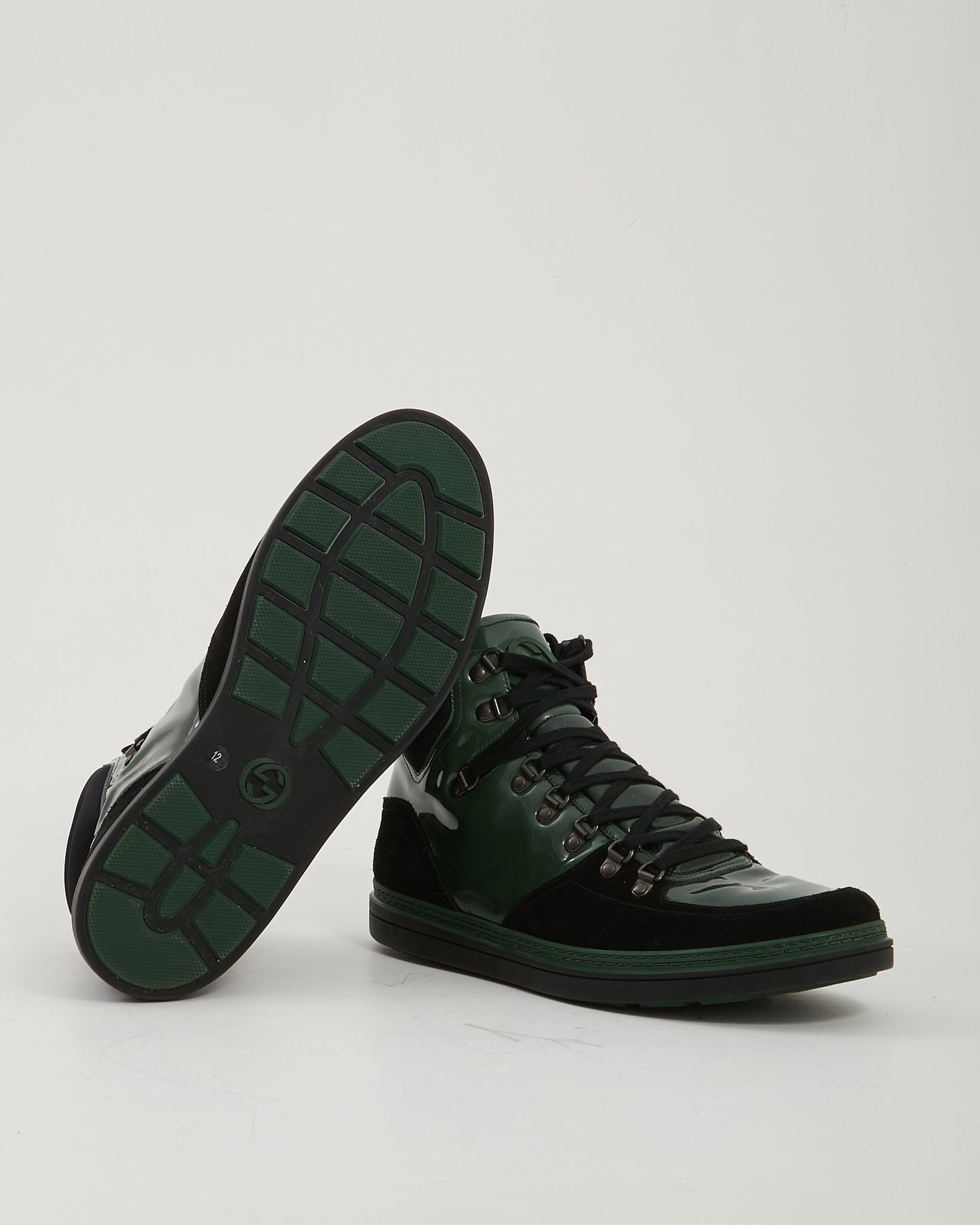 Gucci Green Patent High Top Sneaker - 12