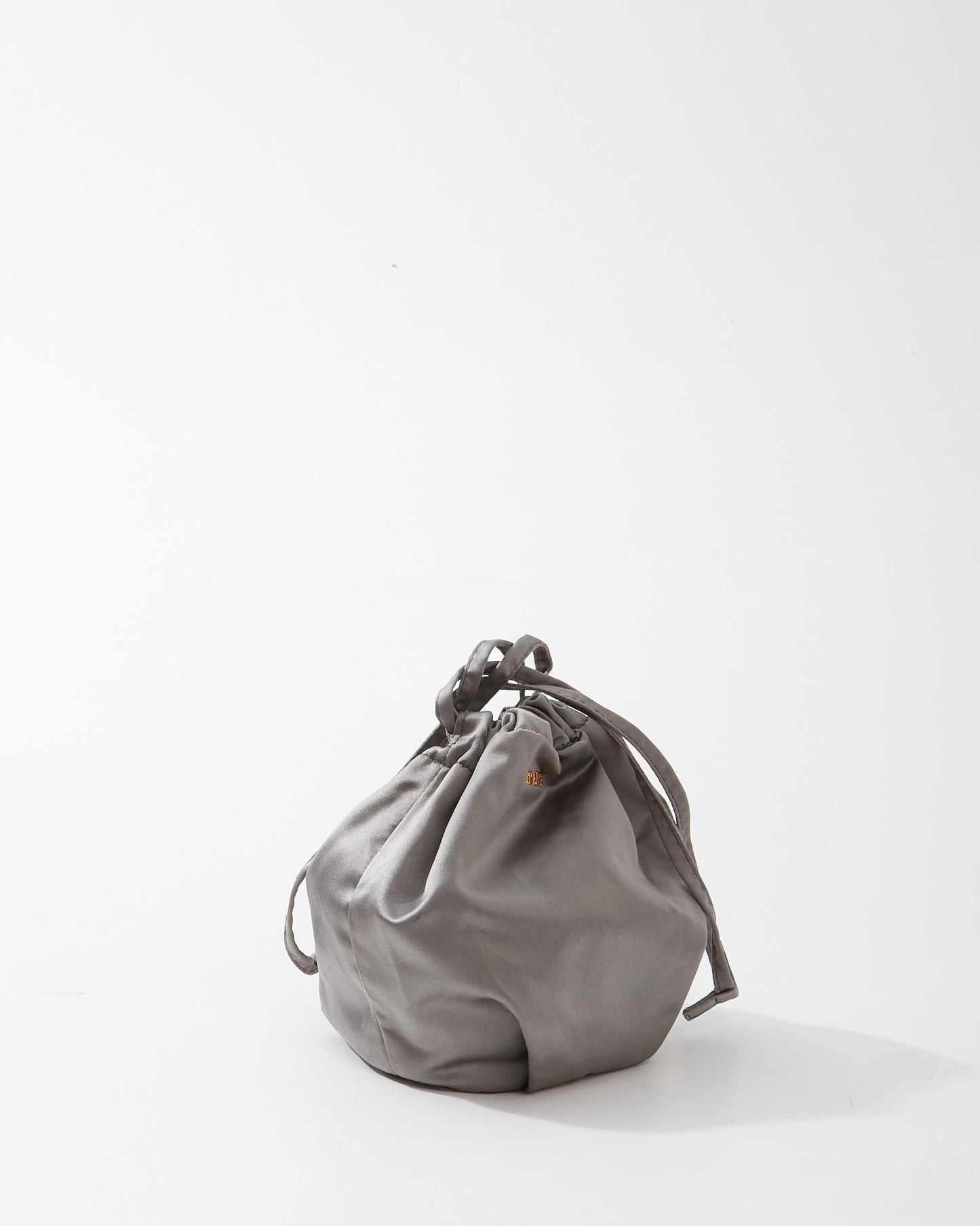 Prada Grey Satin Mini Bucket Bag