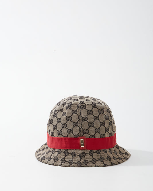 Gucci Brown/Navy GG Canvas Bucket Hat - S