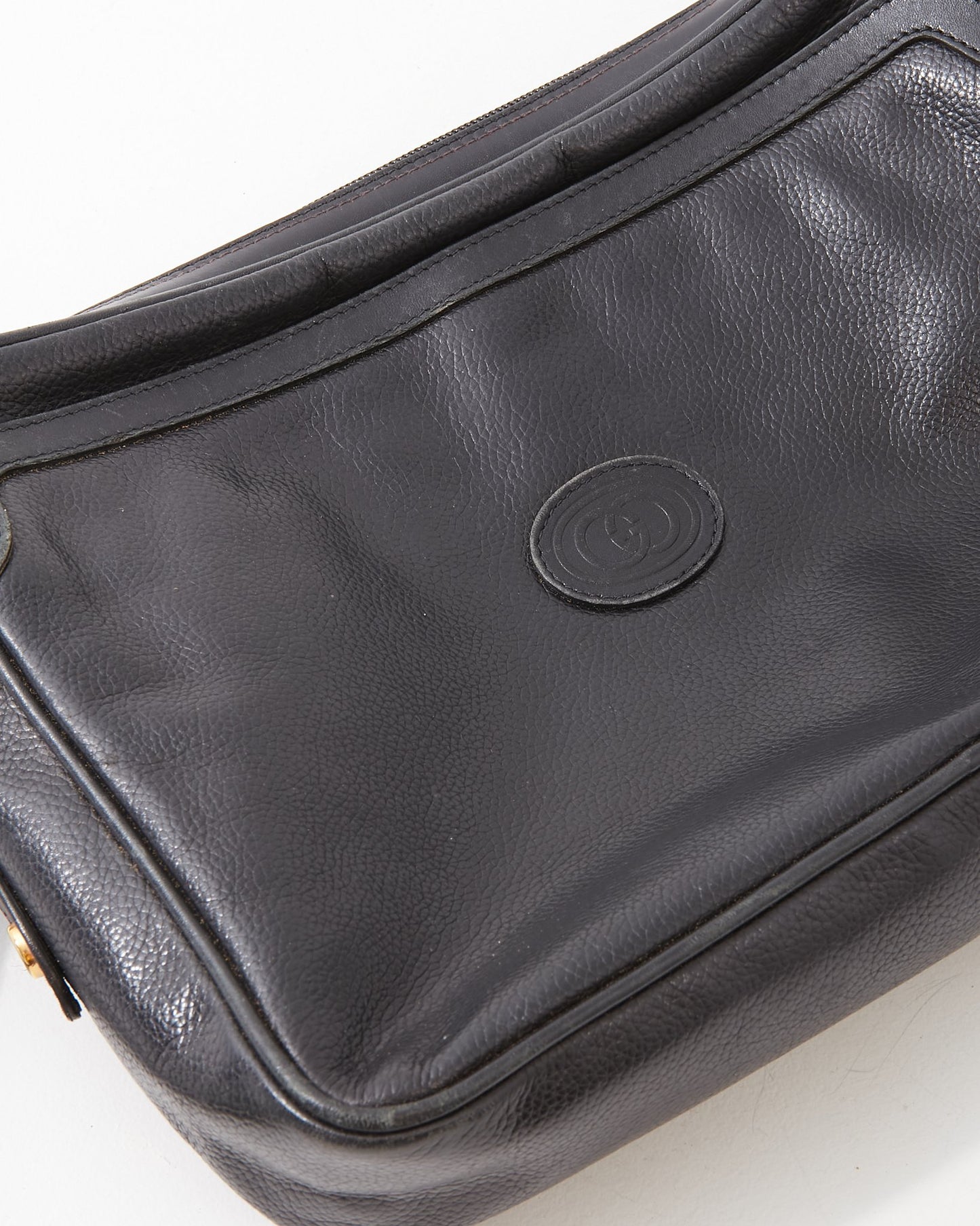 Gucci Black Leather Vintage Camera Bag