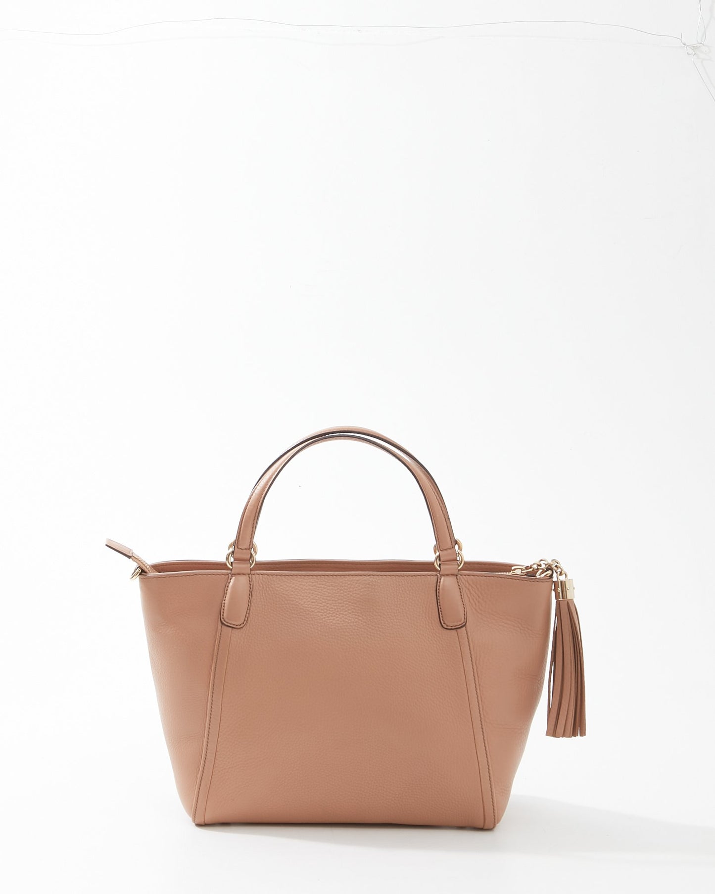 Gucci Nude Pebbled Leather Convertible Top Handle Bag