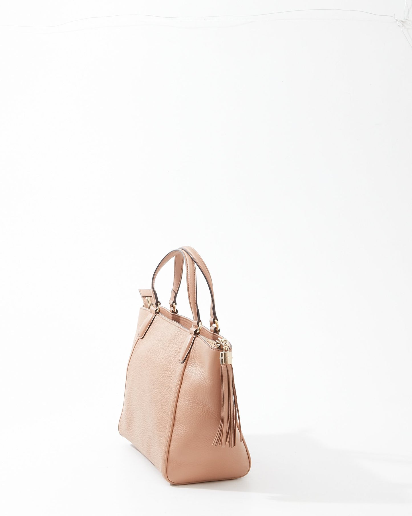 Gucci Nude Pebbled Leather Convertible Top Handle Bag