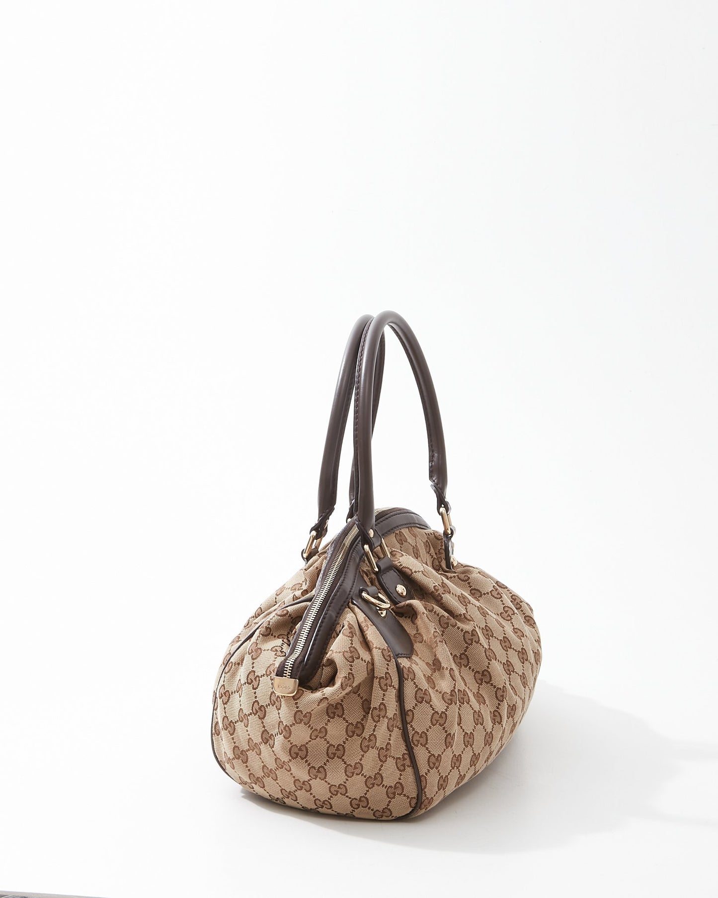 Gucci Brown Canvas GG Top Handle Bag