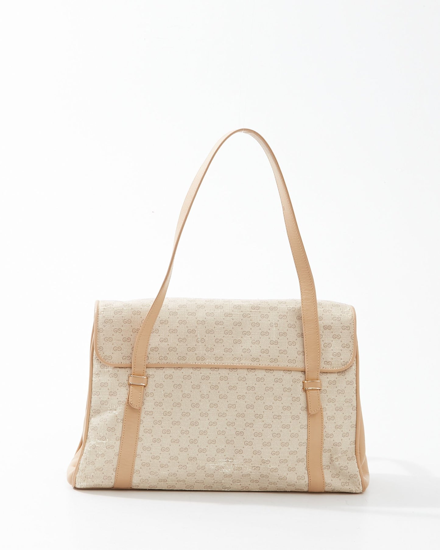 Gucci Beige Canvas Micro GG Vintage Top Handle Bag