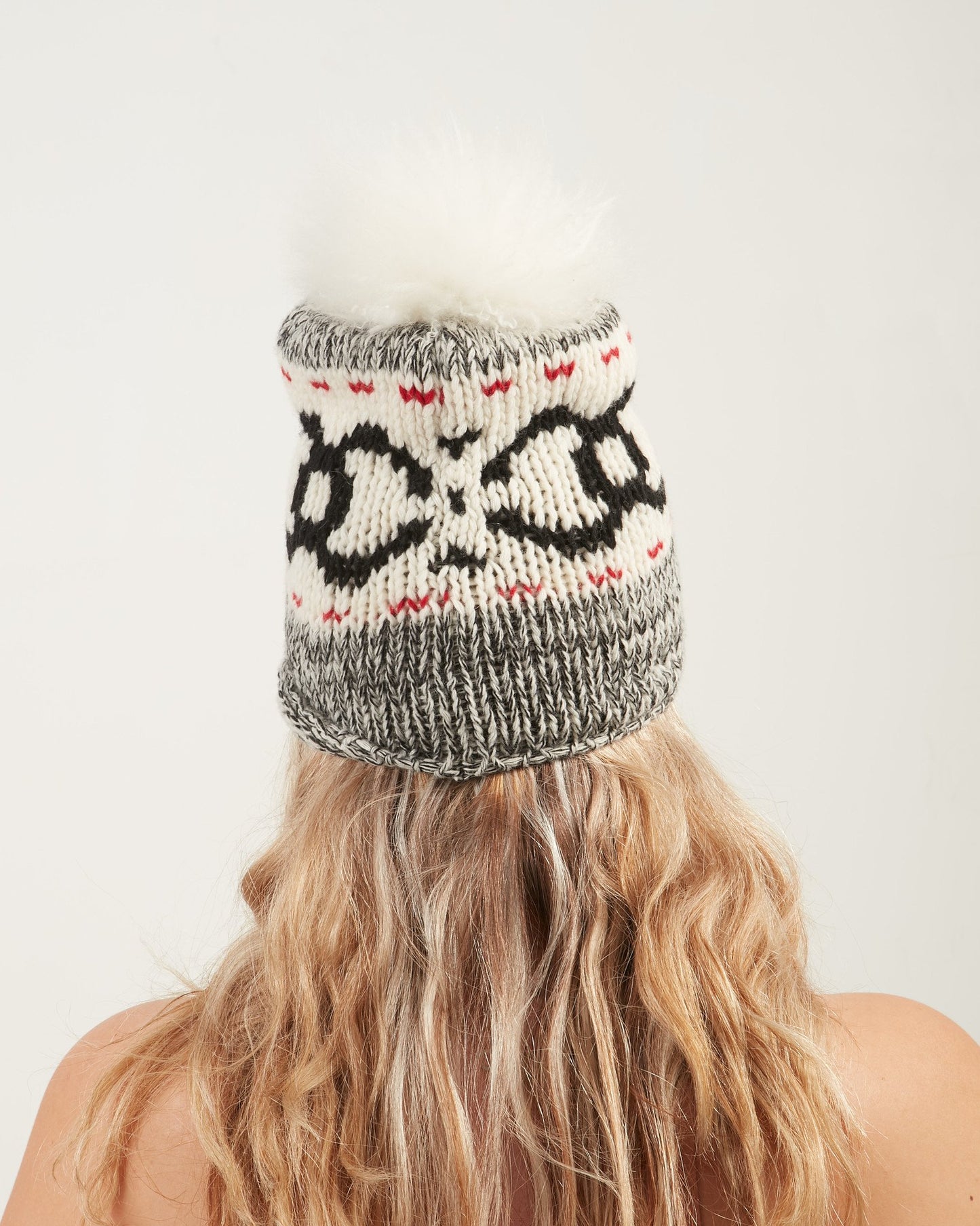 Chanel Black/White Wool Beenie Shearling PomPom Hat