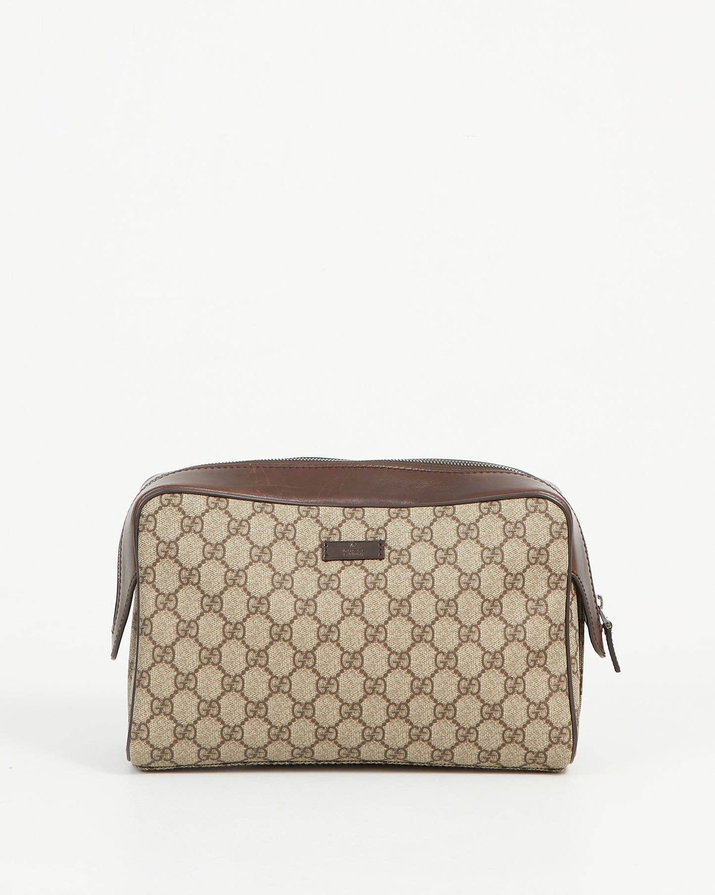 Gucci Brown GG Supreme Coated Canvas Toiletry Pouch