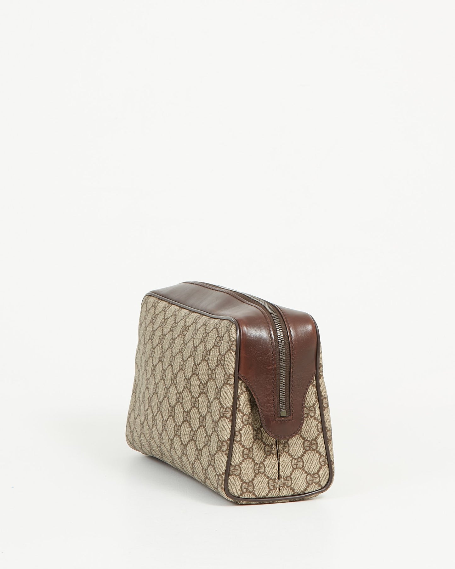 Gucci Brown GG Supreme Coated Canvas Toiletry Pouch