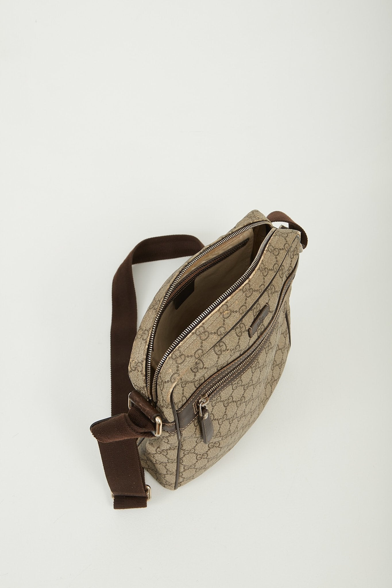 Gucci Brown GG Supreme Coated Canvas Crossbody Bag