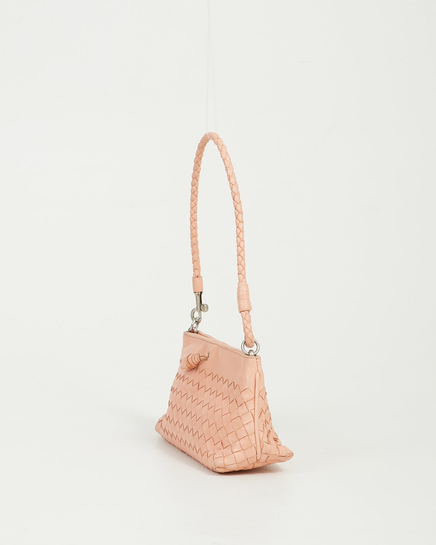 Bottega Veneta Peach Intrecciato Leather Mini Convertible Shoulder Bag