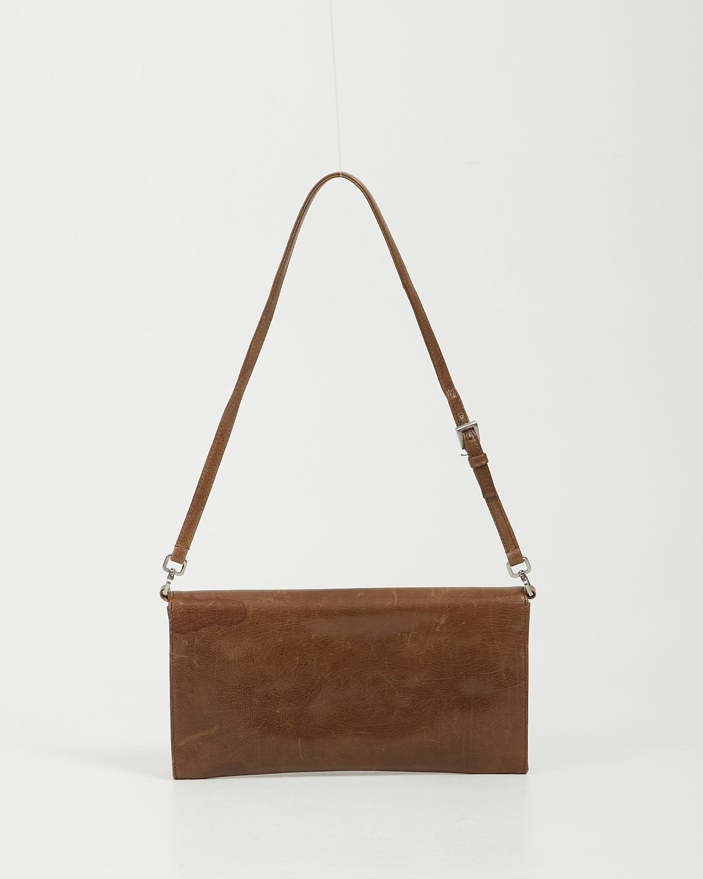 Prada Khaki Leather Shoulder Pochette Bag