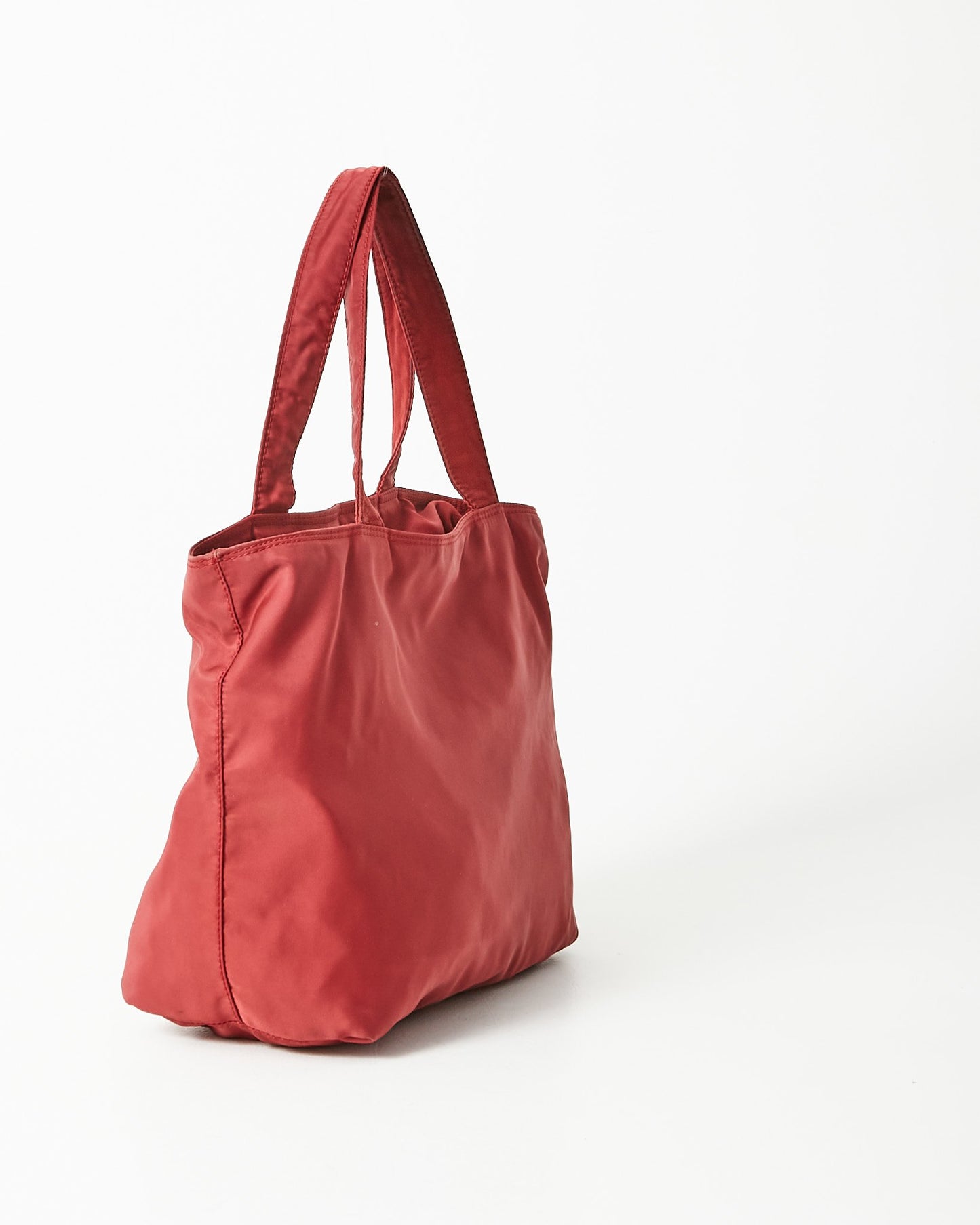 Prada Red Nylon Embellished Logo Tote