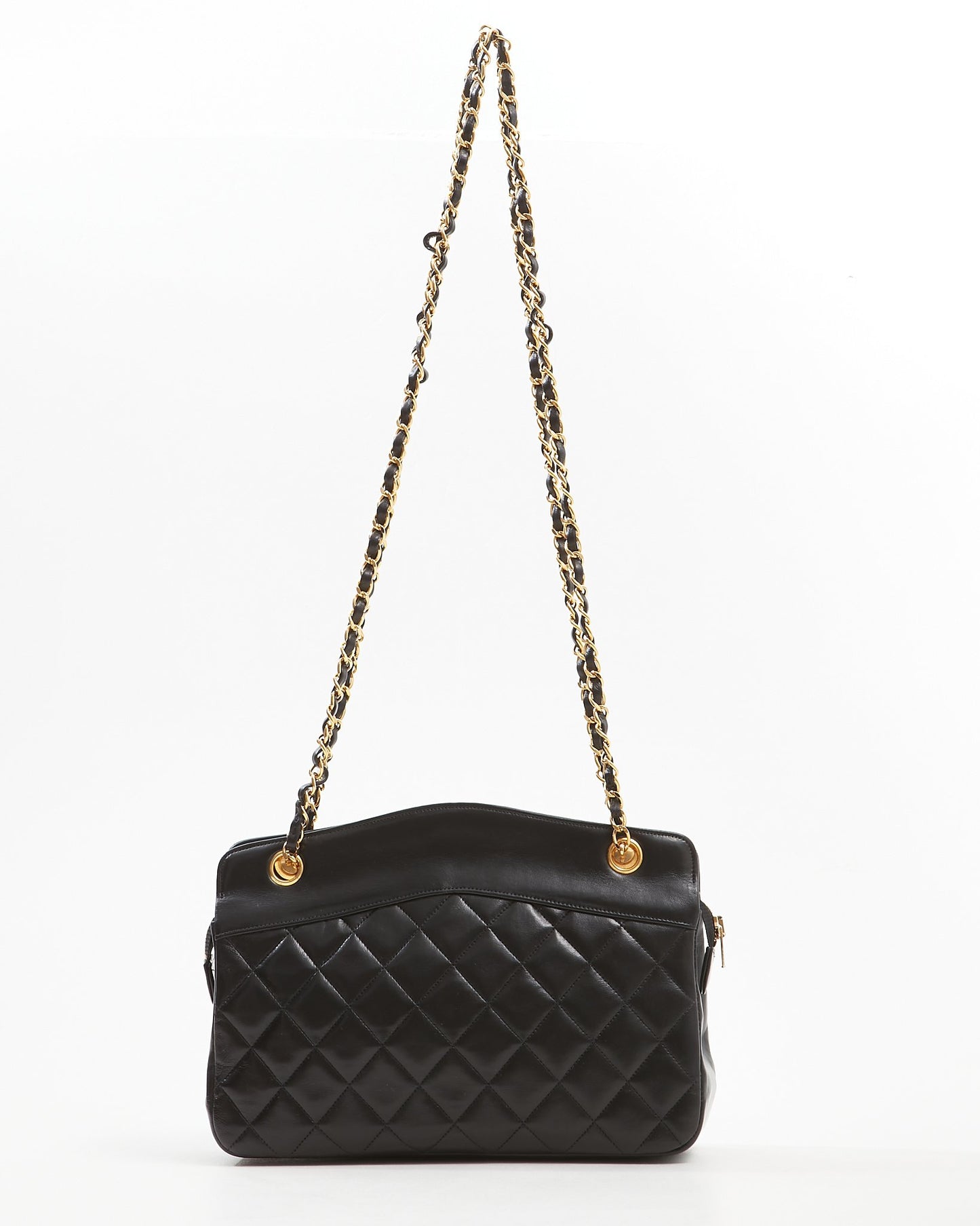 Chanel Black Vintage Lambskin 24K GHW Chain Bag