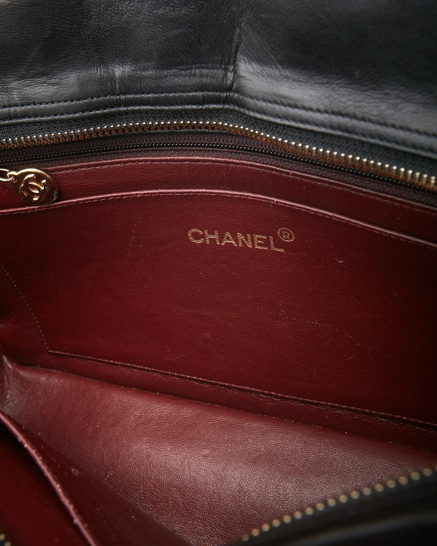 Chanel Black Vintage Lambskin 24K GHW Chain Bag