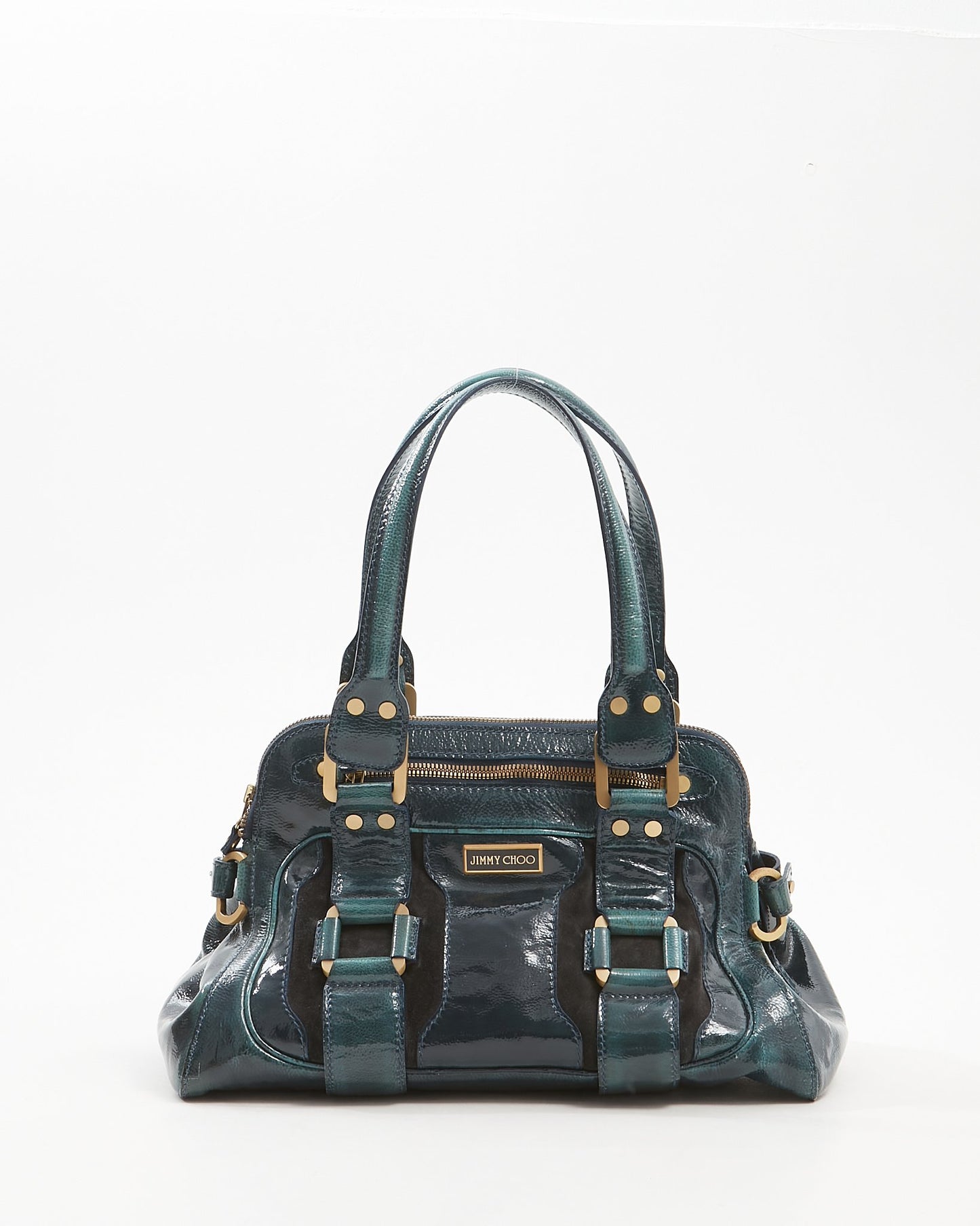 Jimmy Choo Turquoise Patent Leather Malena Satchel Bag