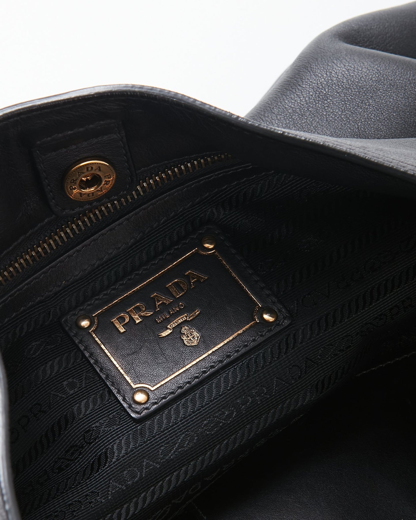 Prada Black Glace Calfskin Leather GHW Shoulder Bag