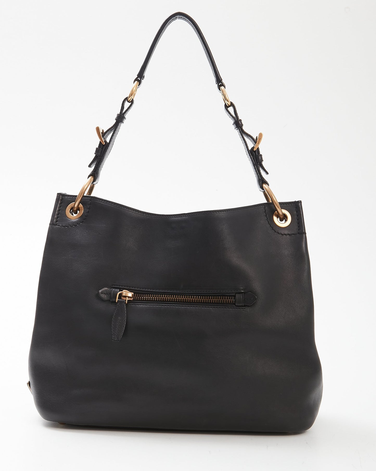 Prada Black Glace Calfskin Leather GHW Shoulder Bag