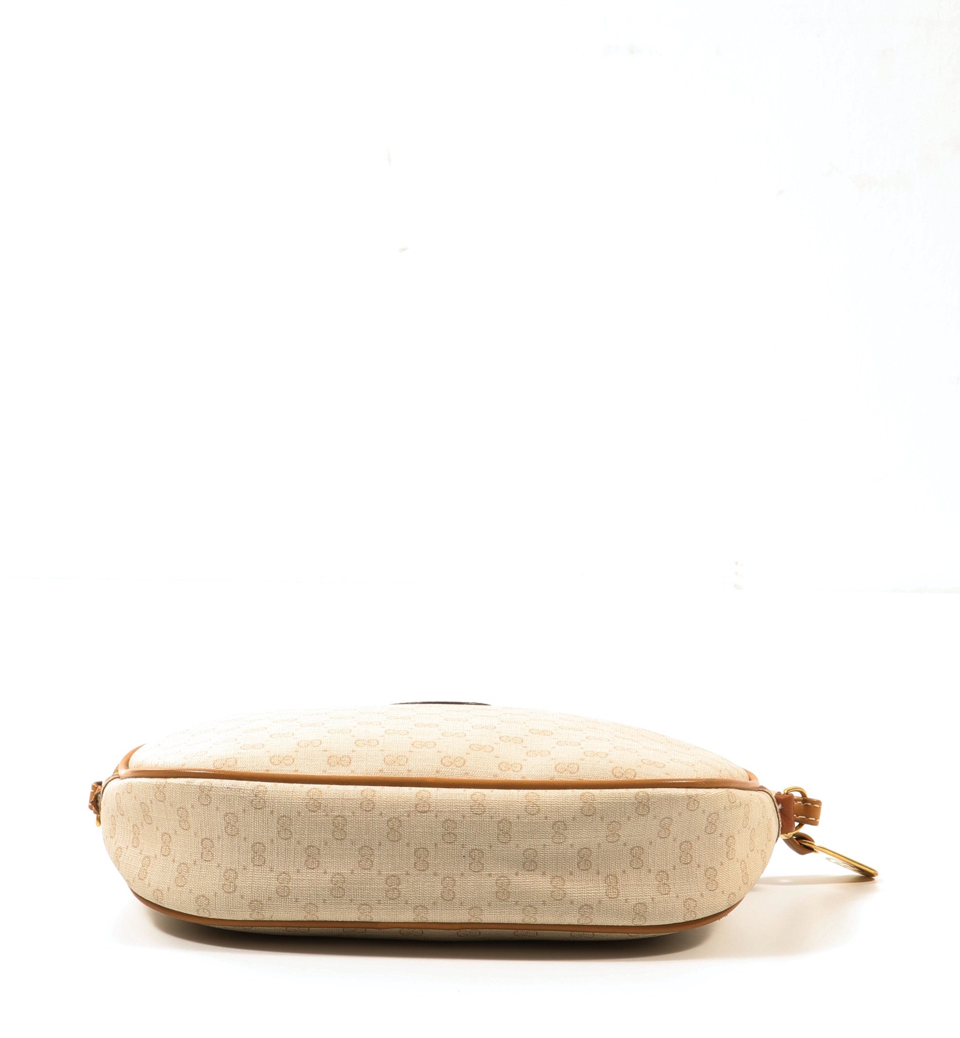 Gucci Vintage Beige Monogram Coated Canvas Round Crossbody