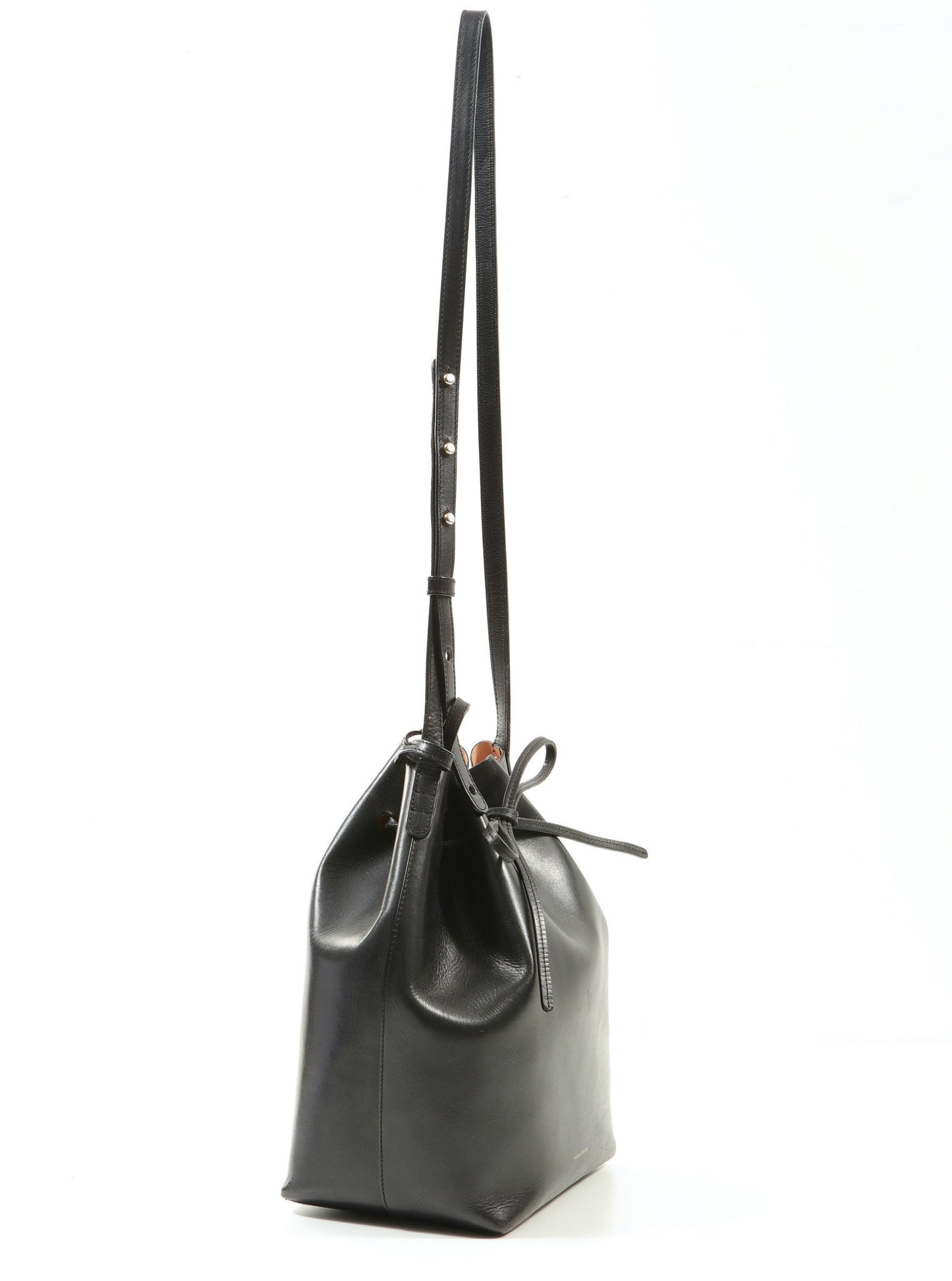 Mansur Graviel Black/Blush Leather Bucket Bag