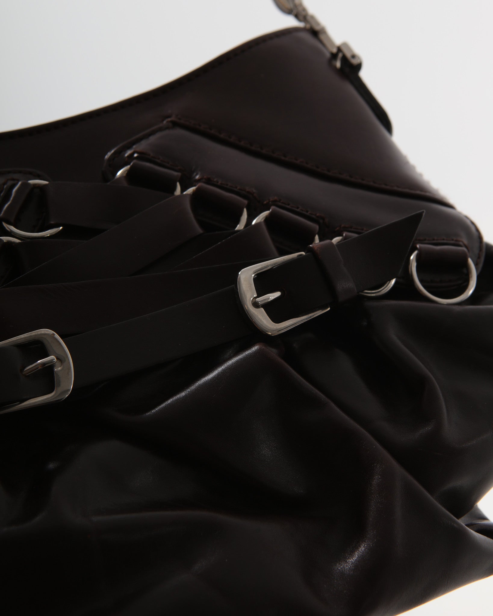 Dior Brown Leather Corset Shoulder Bag