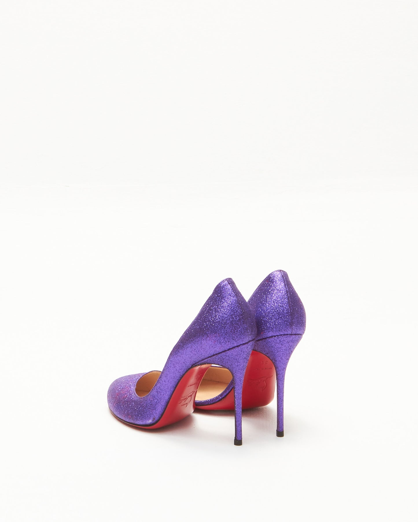 Christian Louboutin Purple Glitter Helmour 100mm Pumps - 36