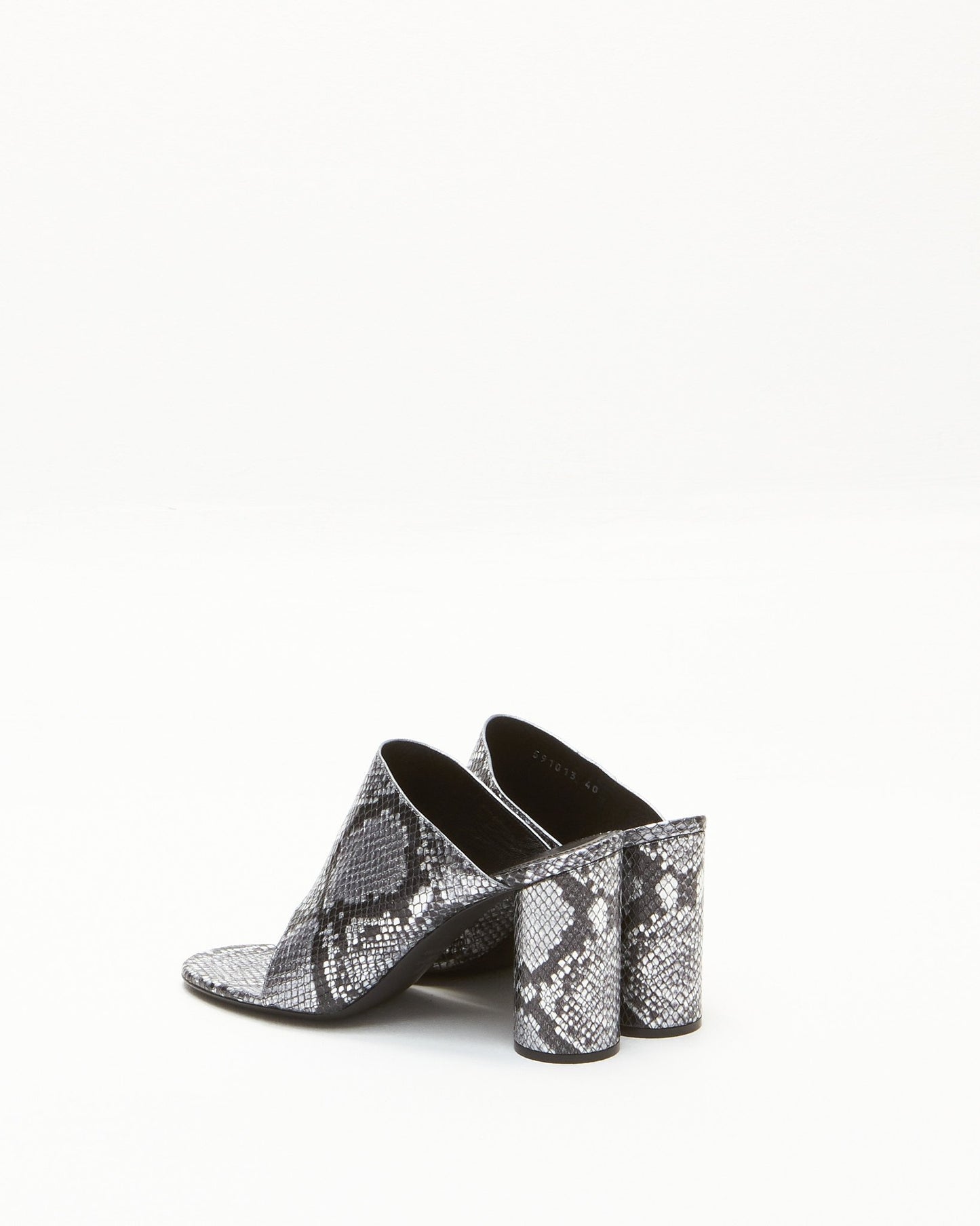 Balenciaga Silver Snakeskin Mule Heel - 40