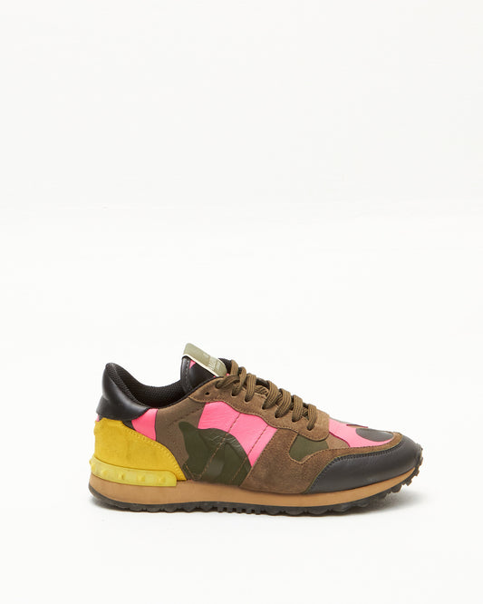 Valentino Green Multi Color Rockrunner Sneakers -37