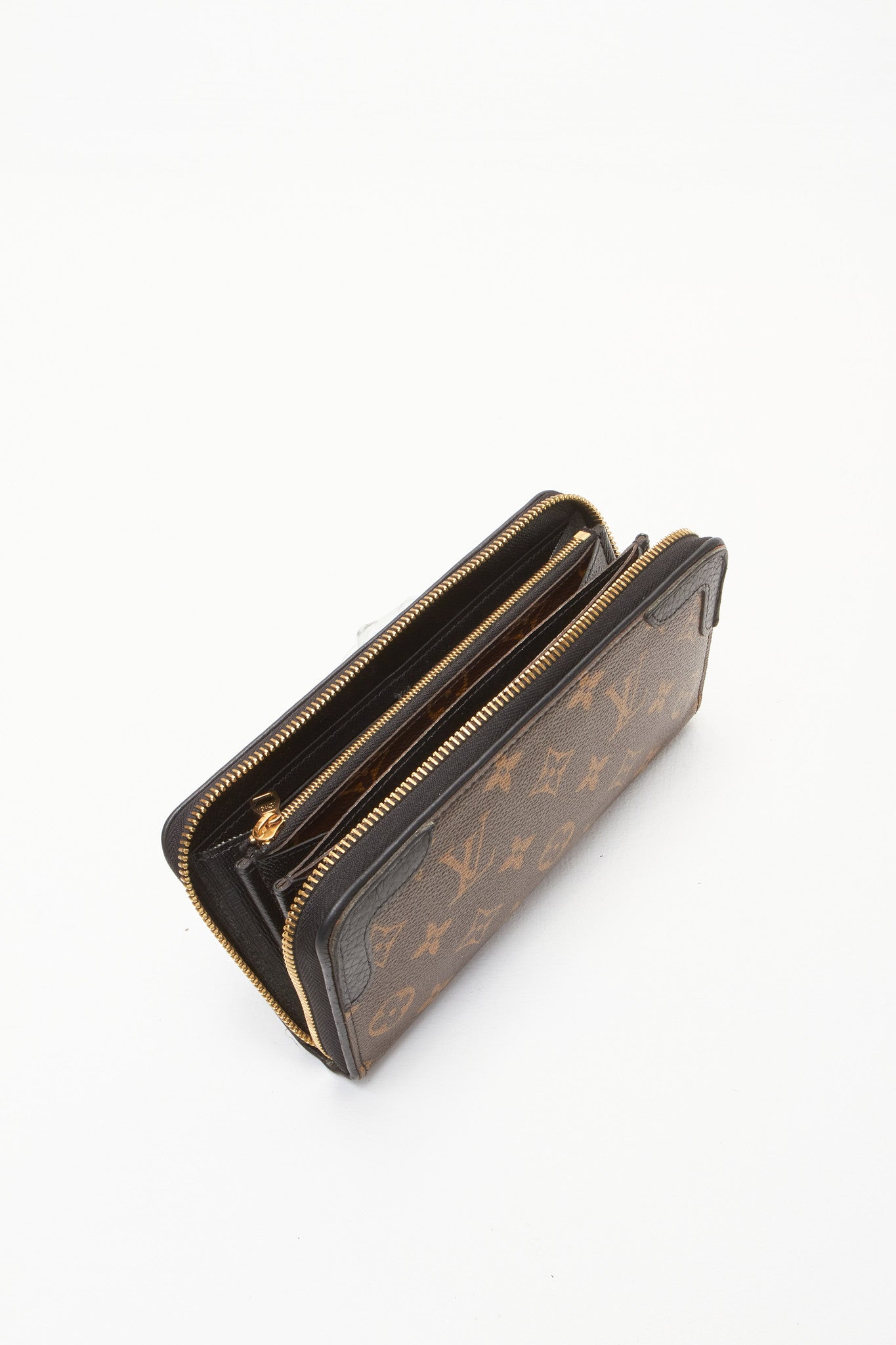 Louis Vuitton Black Monogram Canvas Retiro Zippy Wallet