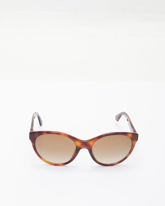 Gucci Havana Cat Eye GG0419S Crystal Logo Sunglasses