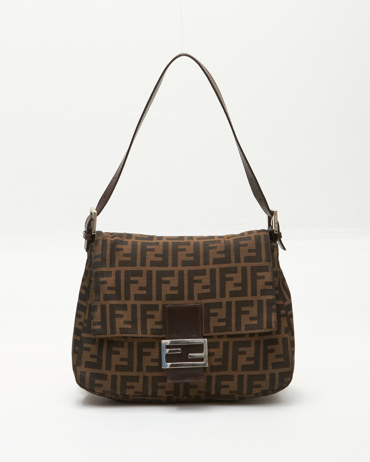 Fendi Tobacco Zucca Canvas Mama Baguette Shoulder Bag