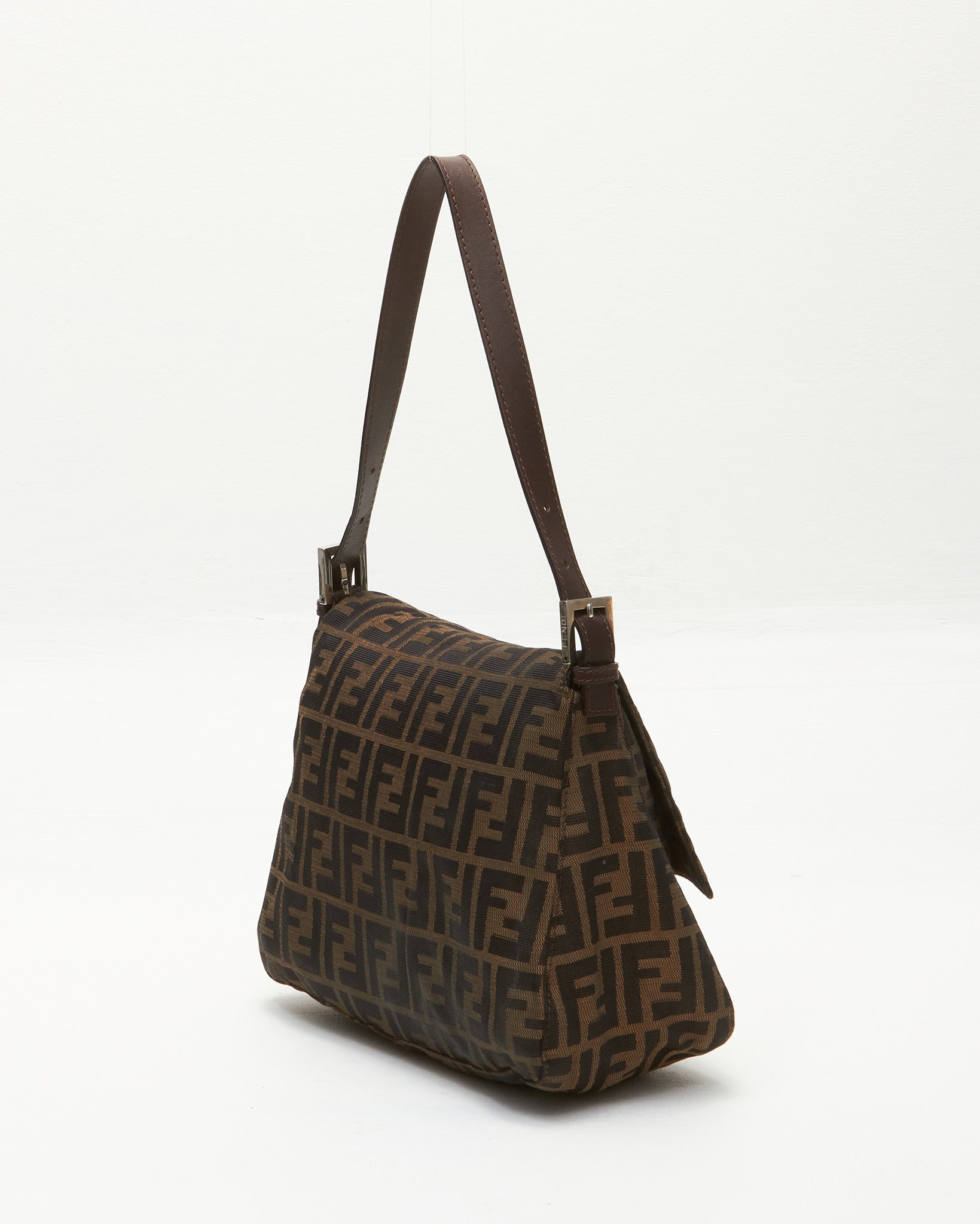 Fendi Tobacco Zucca Canvas Mama Baguette Shoulder Bag