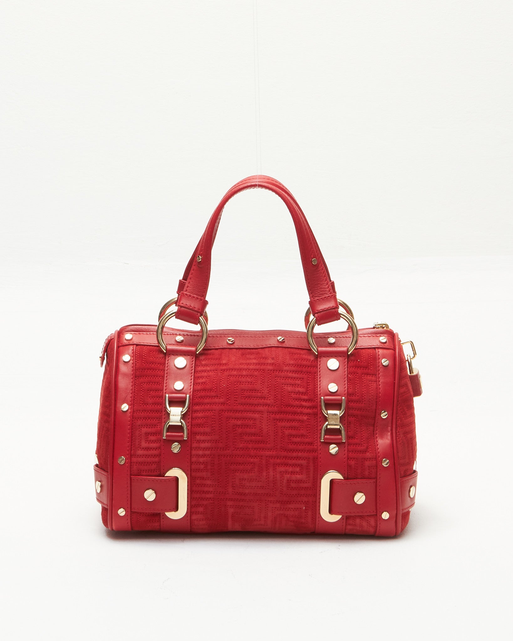 Versace Red Suede Leather Madonna Bag