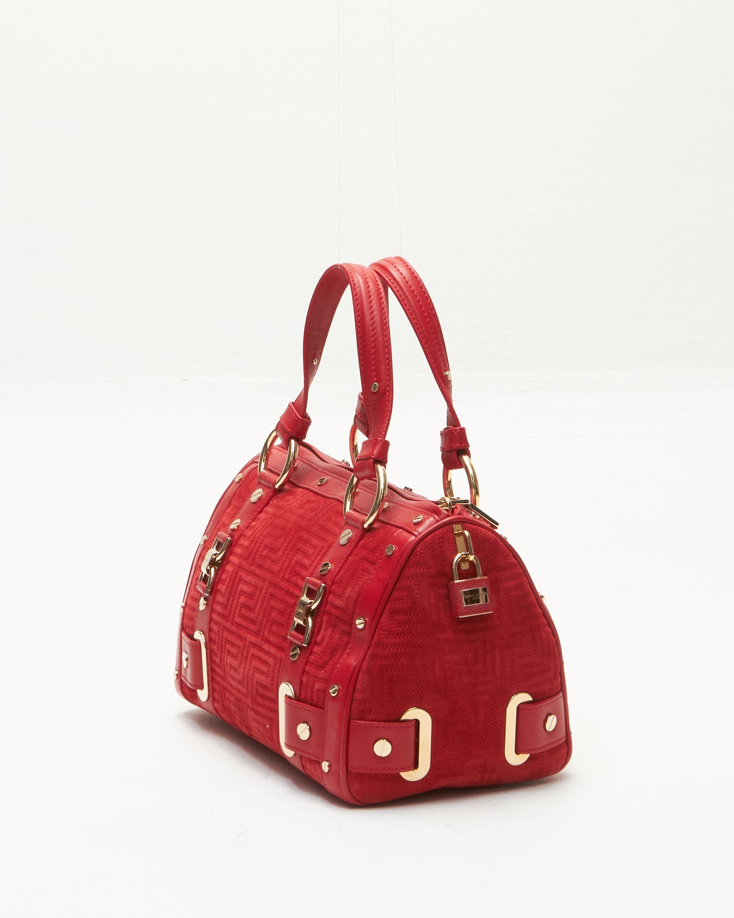 Versace Red Suede Leather Madonna Bag