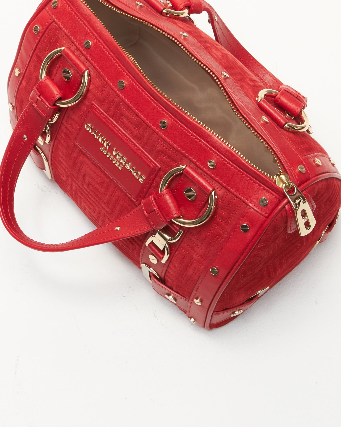 Versace Red Suede Leather Madonna Bag