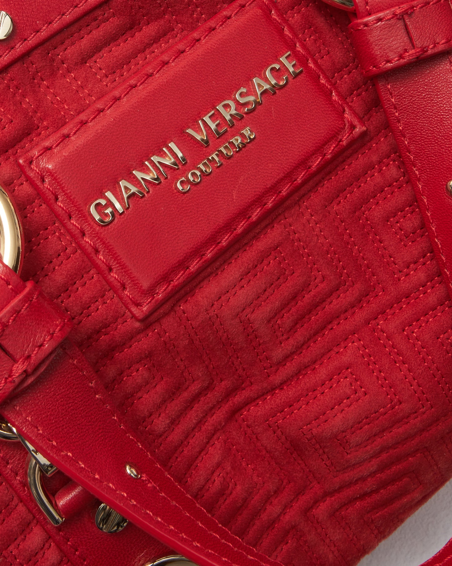 Versace Red Suede Leather Madonna Bag